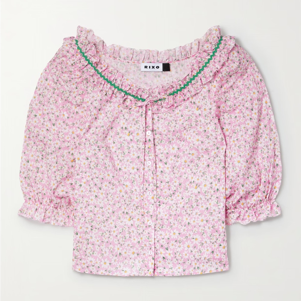 RIXO London Havana Ric Rac Trimmed Top - Size XS